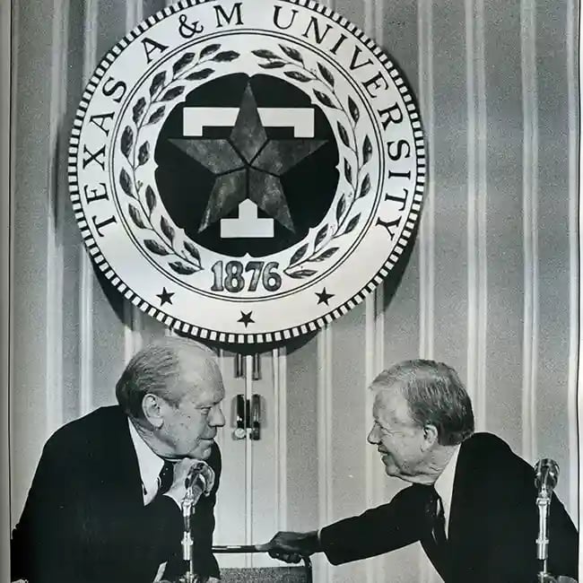 Gerald Ford and Jimmy Carter at TAMU_yearbook web